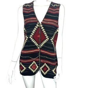 VINTAGE Harold’s Aztec Sweater Vest Size M‎ Boho Tribal Navajo Western Cowgirl
